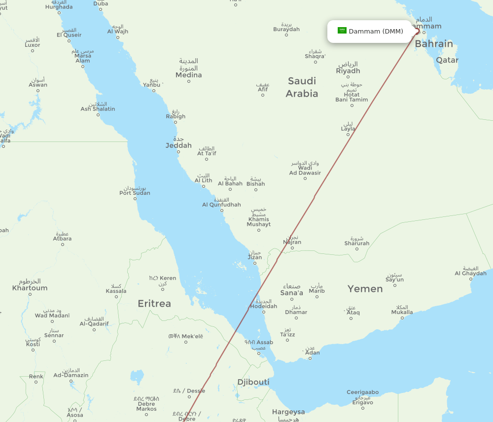 DMM-GMB flight routes