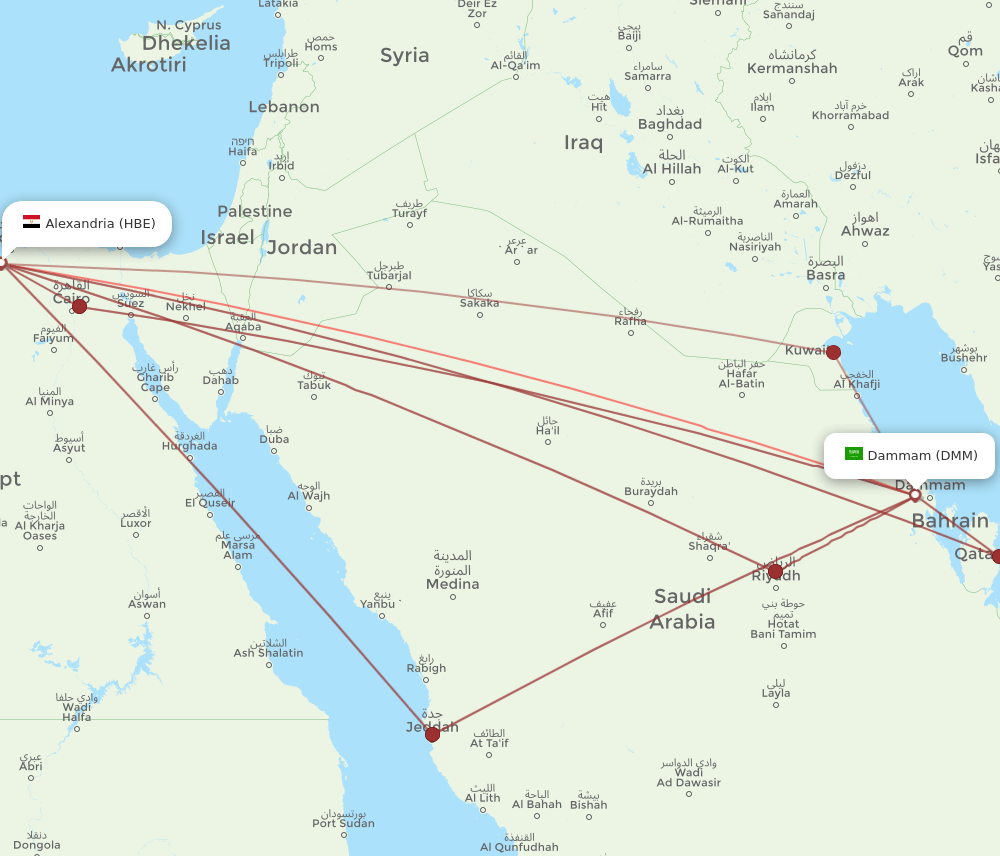 DMM-HBE flight routes