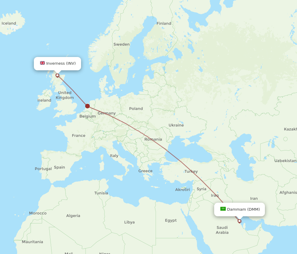 DMM-INV flight routes