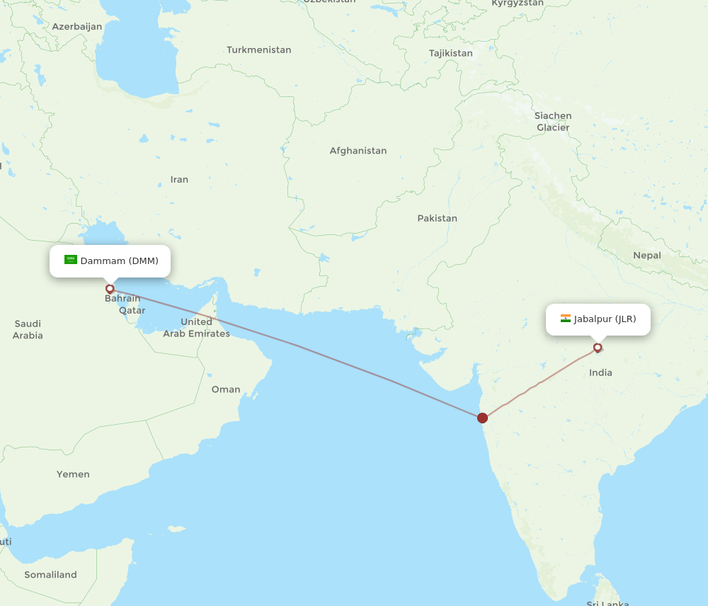 DMM-JLR flight routes