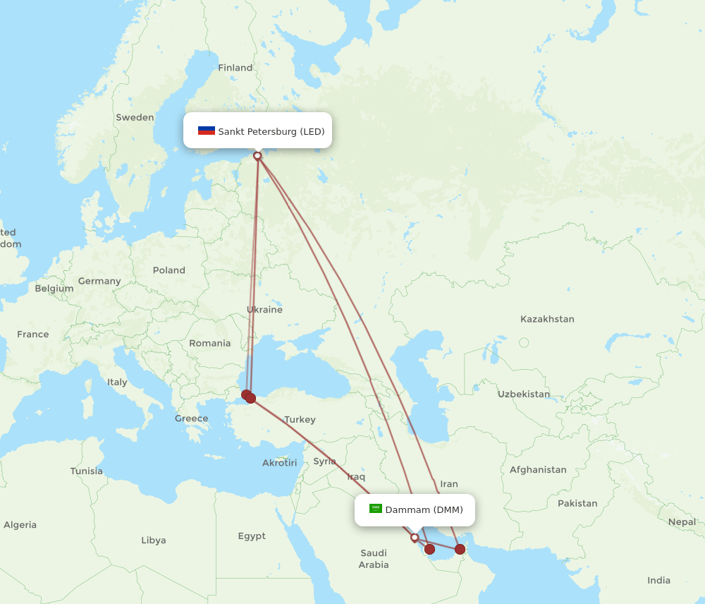DMM-LED flight routes