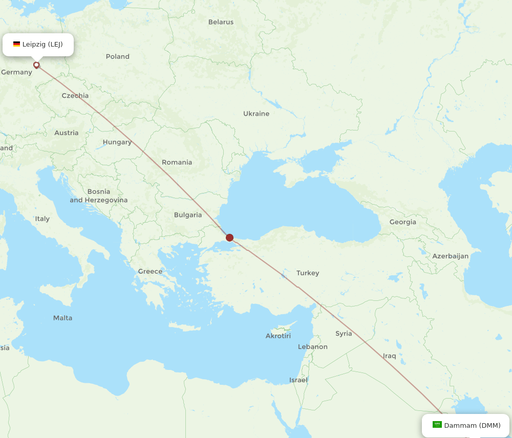 DMM-LEJ flight routes