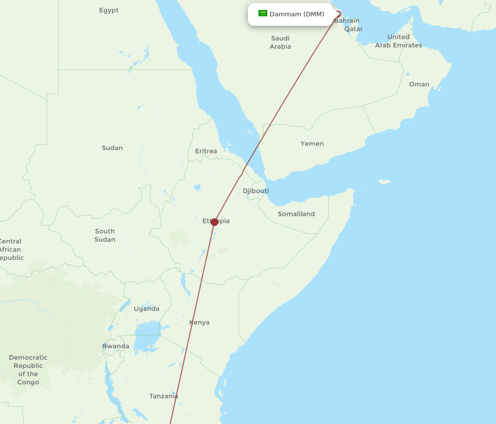 DMM to LLW flights and routes map