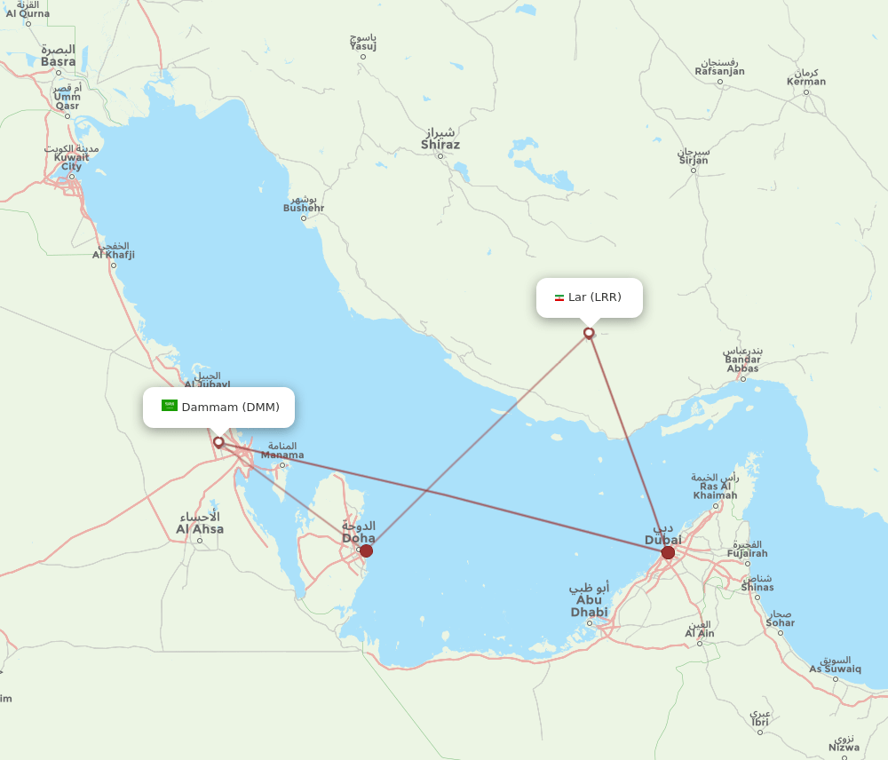 DMM-LRR flight routes