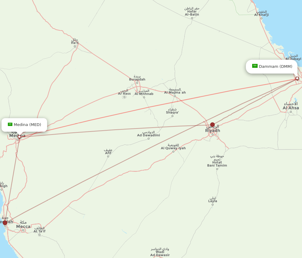 DMM-MED flight routes