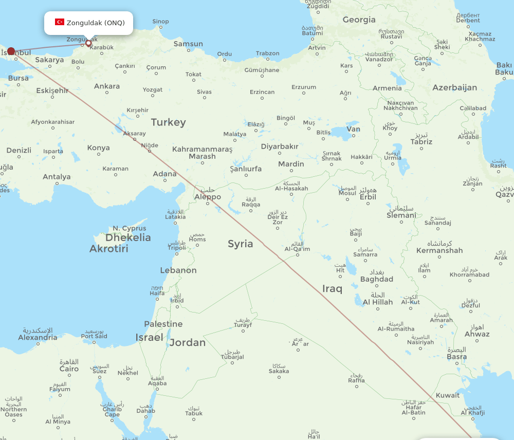 DMM-ONQ flight routes