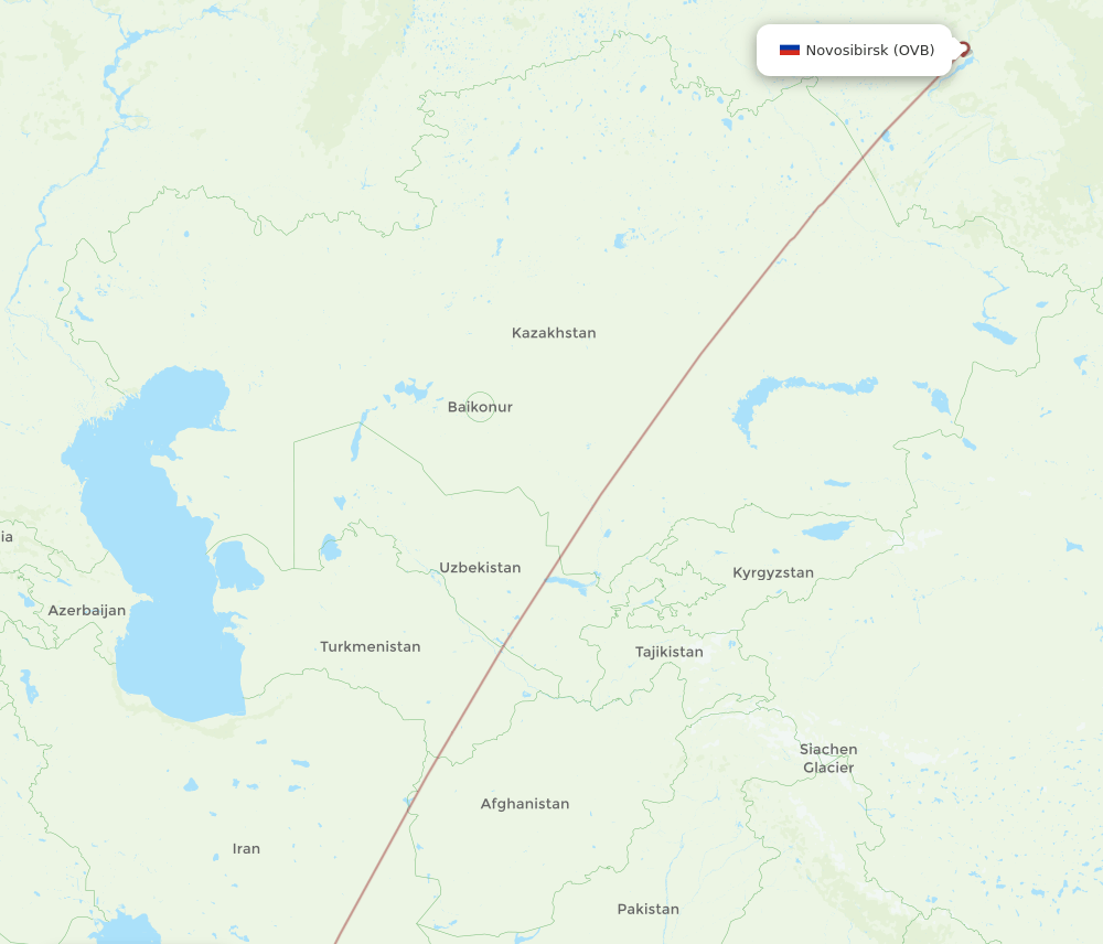 DMM-OVB flight routes