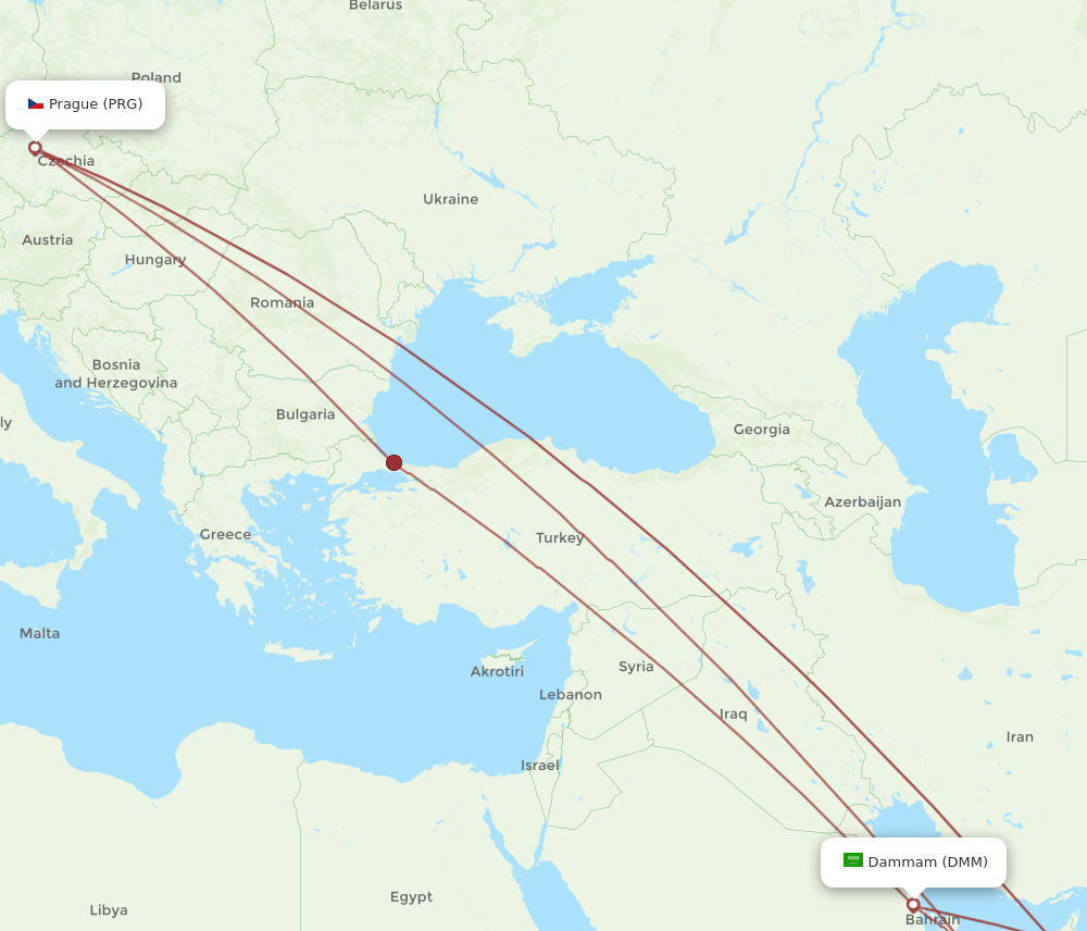 DMM-PRG flight routes