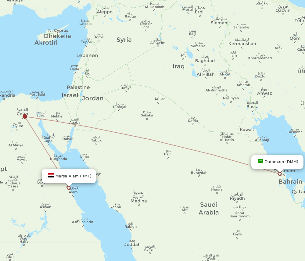 DMM to RMF flights and routes map