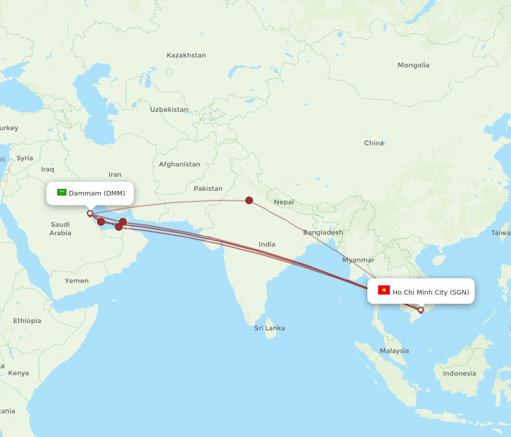 DMM-SGN flight routes