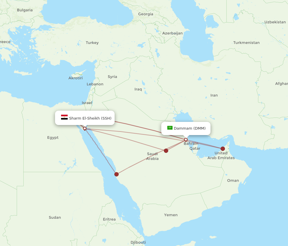 DMM to SSH flights and routes map