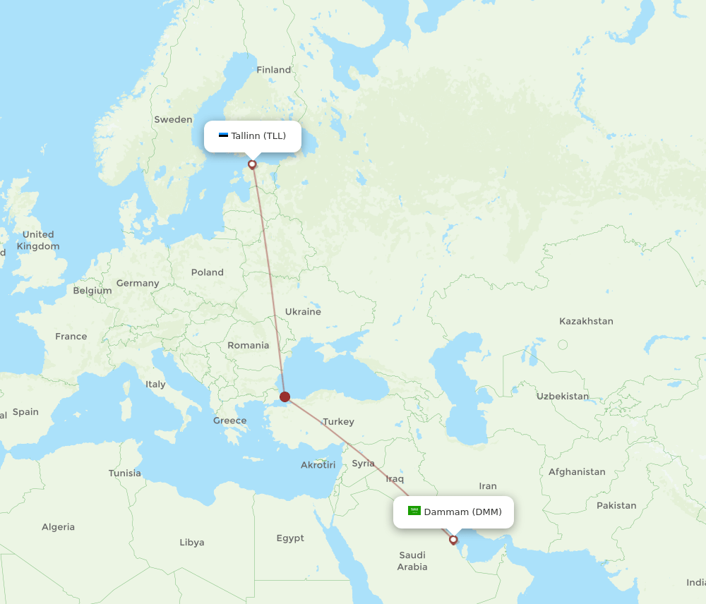 DMM-TLL flight routes