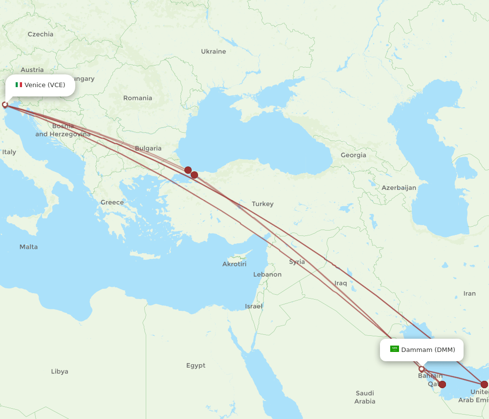 DMM-VCE flight routes