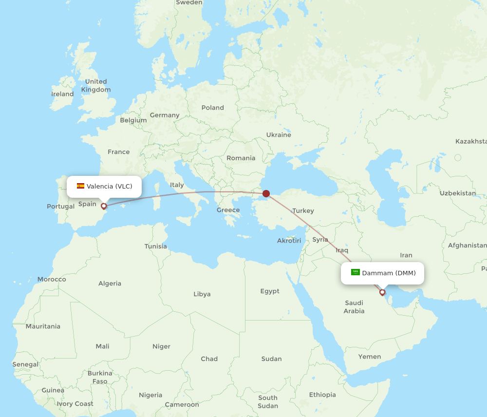 DMM-VLC flight routes