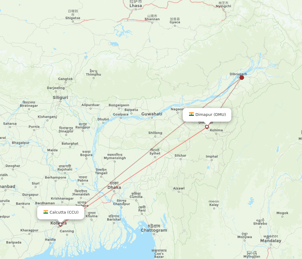 DMU-CCU flight routes