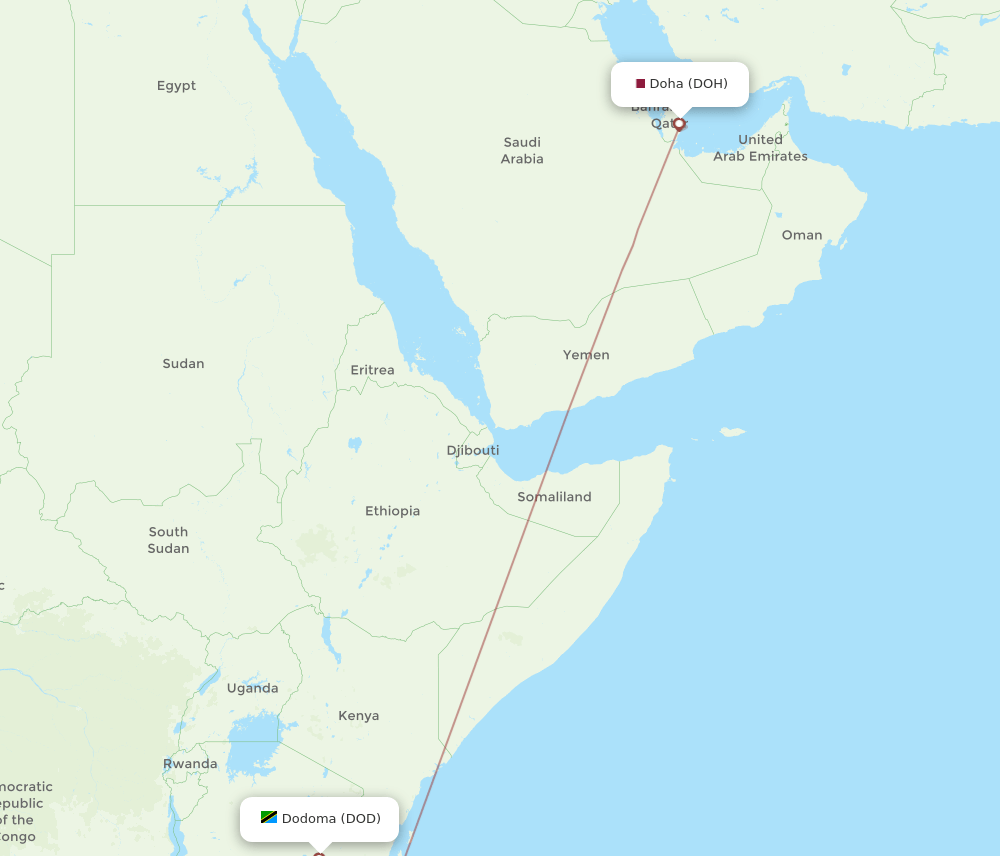 DOD-DOH flight routes