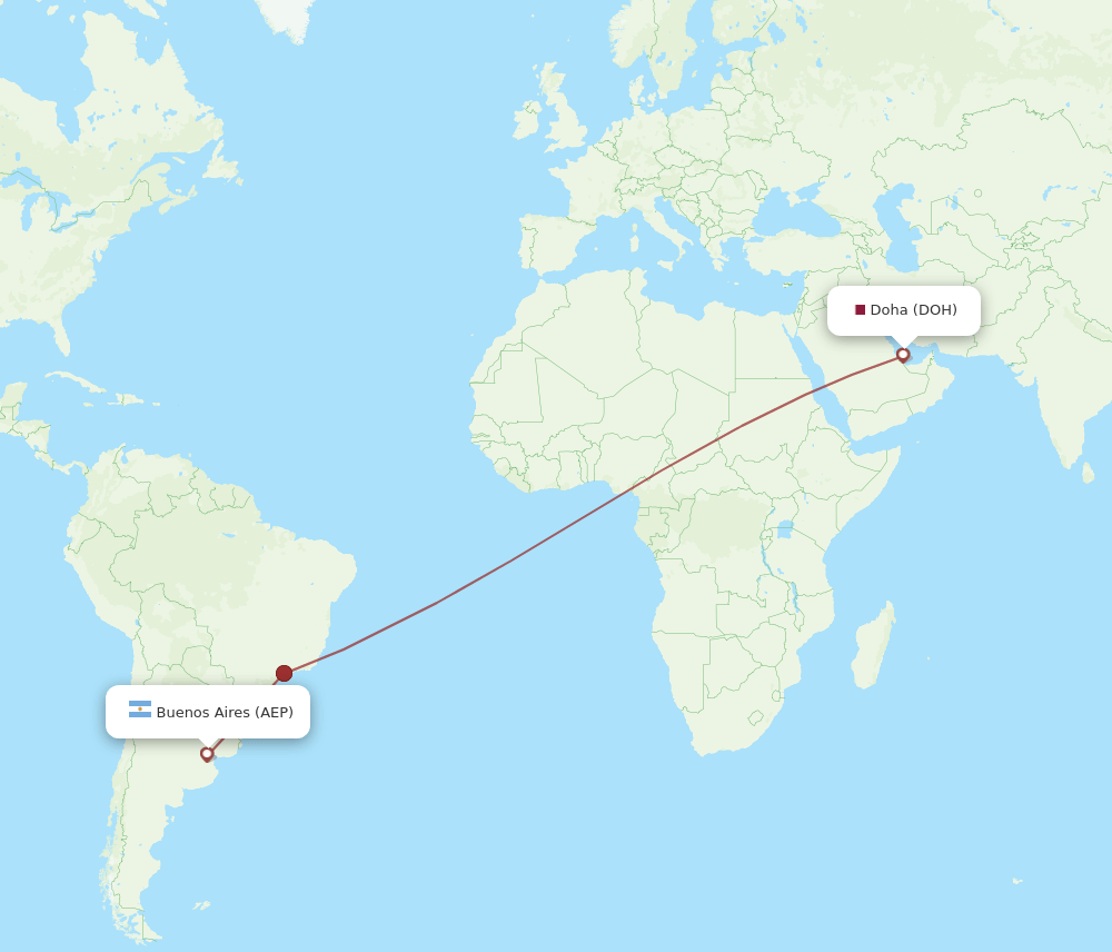 DOH-AEP flight routes