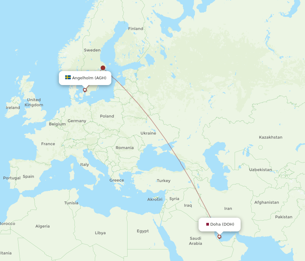 DOH-AGH flight routes
