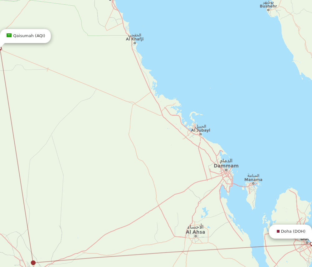 DOH-AQI flight routes
