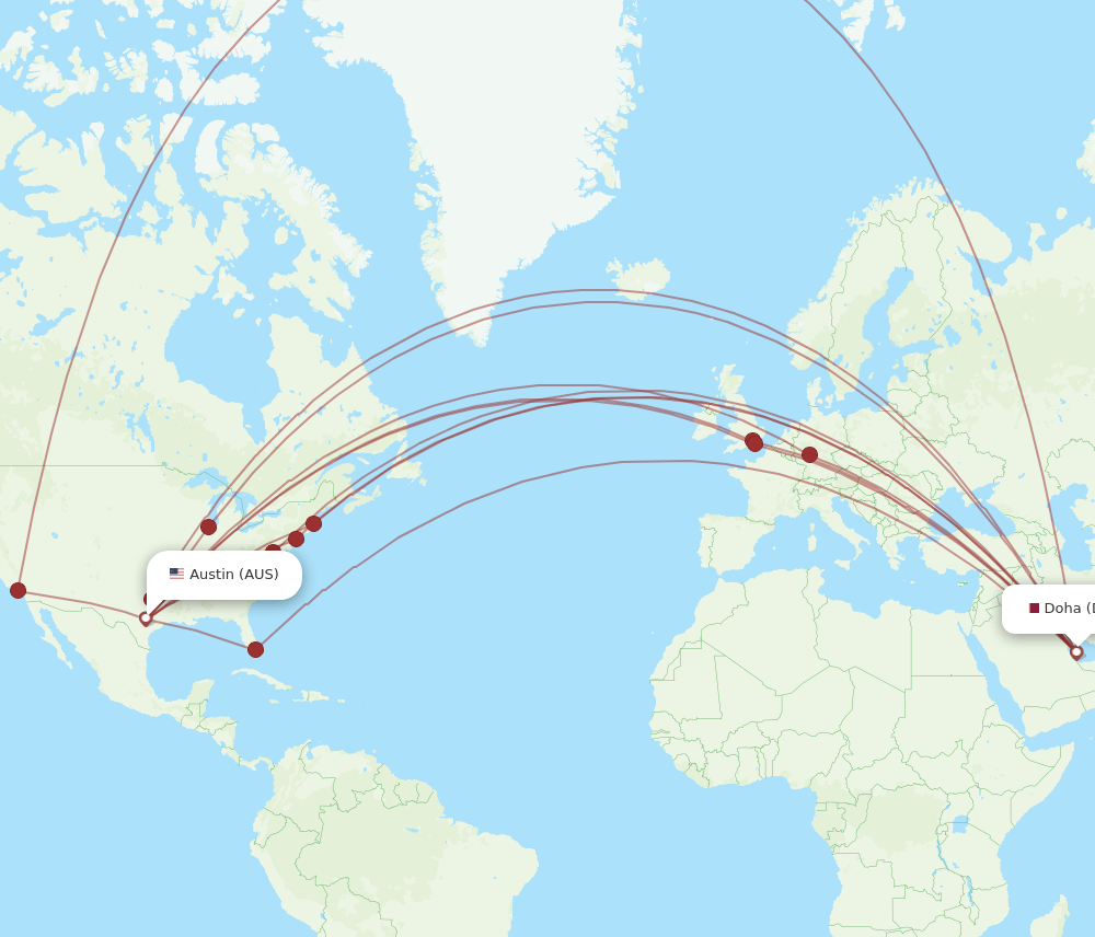 DOH-AUS flight routes