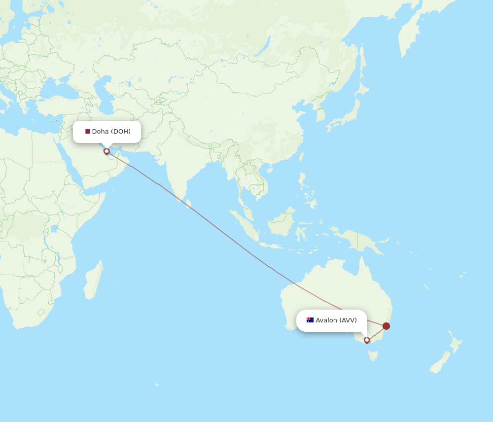 DOH-AVV flight routes