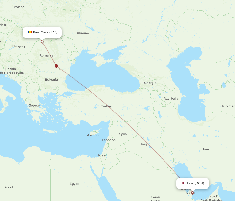 DOH-BAY flight routes