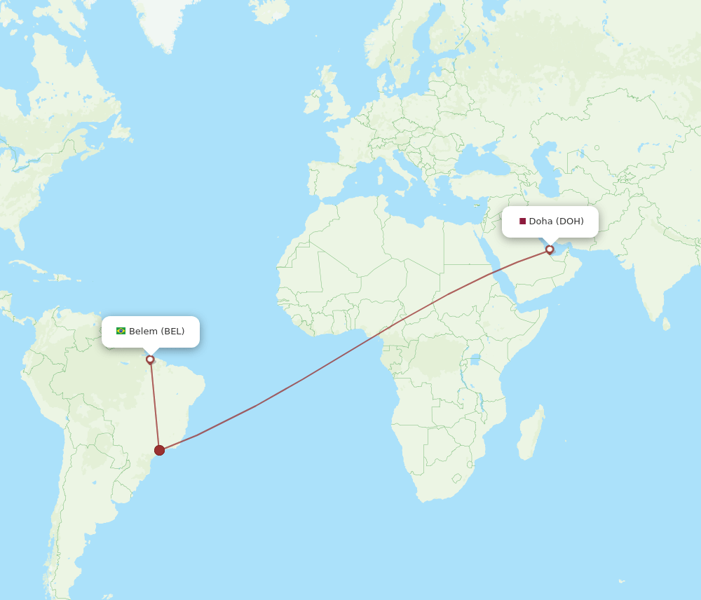 DOH-BEL flight routes