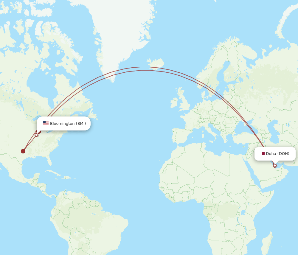 DOH-BMI flight routes