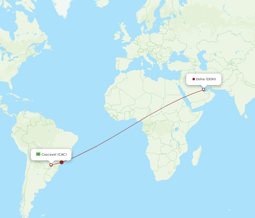 DOH-CAC flight routes