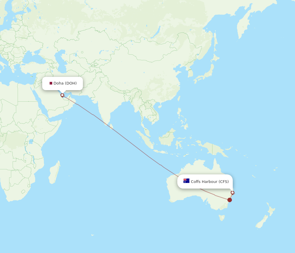 DOH-CFS flight routes