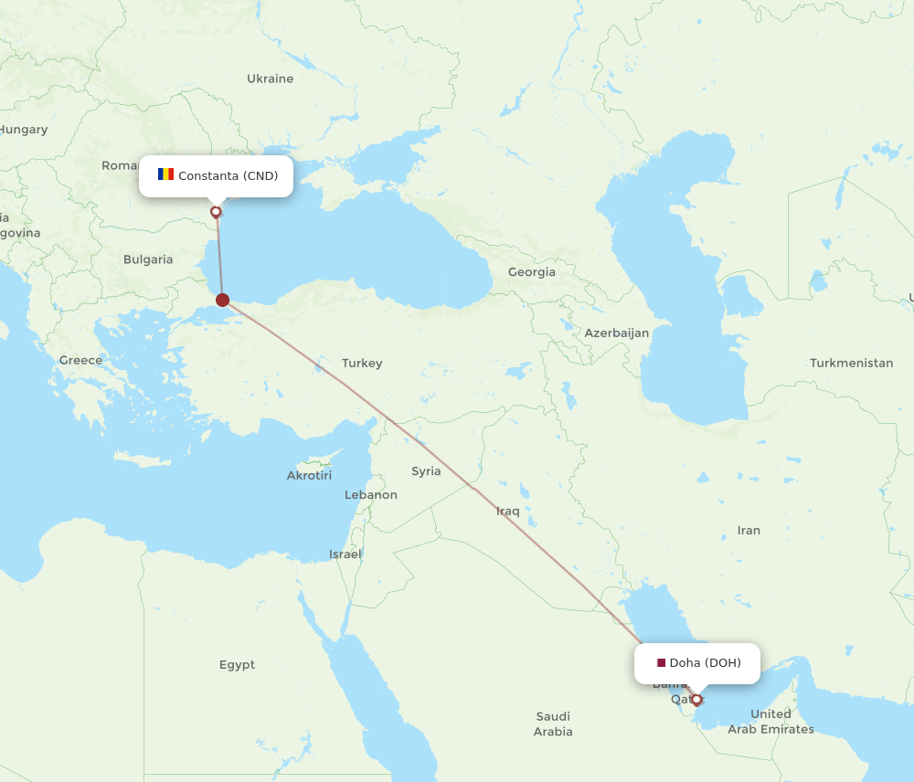 DOH-CND flight routes