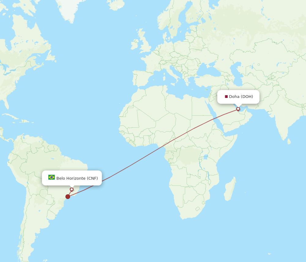 DOH-CNF flight routes