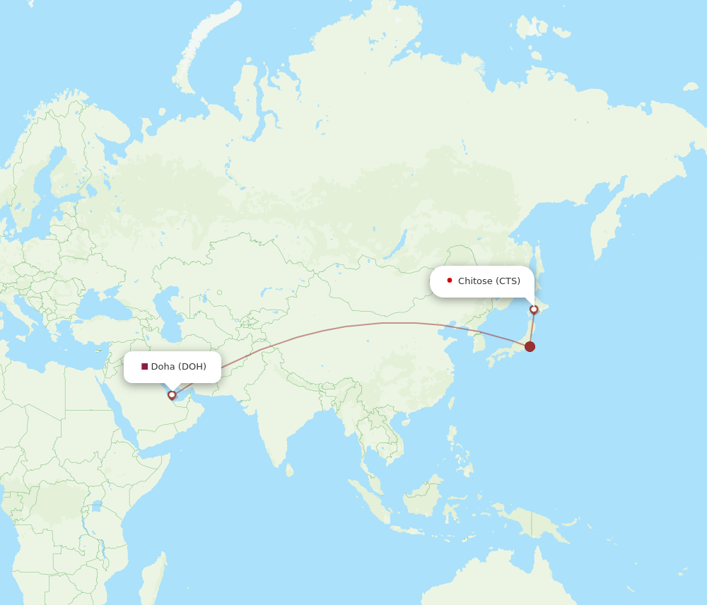 DOH-CTS flight routes