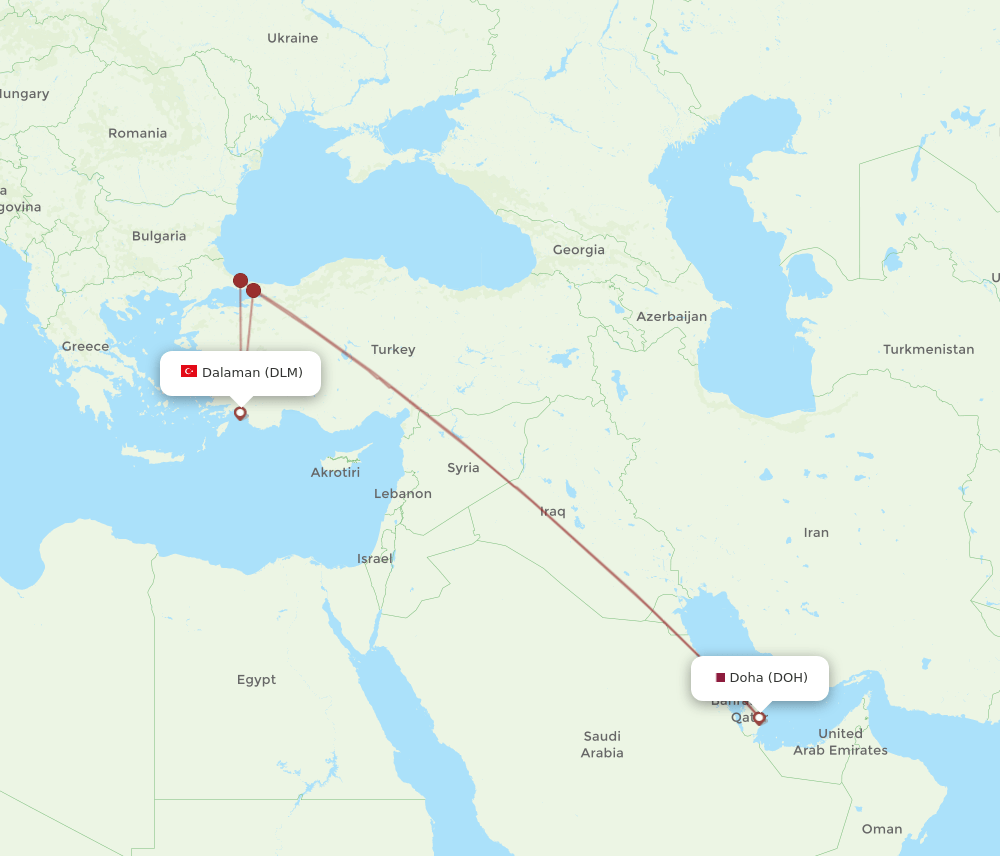 DOH-DLM flight routes