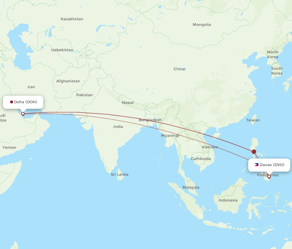 DOH-DVO flight routes