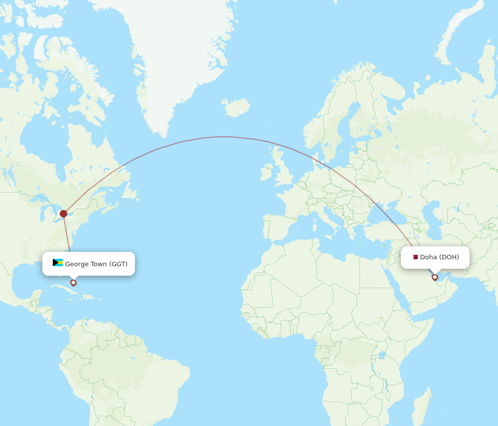 DOH-GGT flight routes
