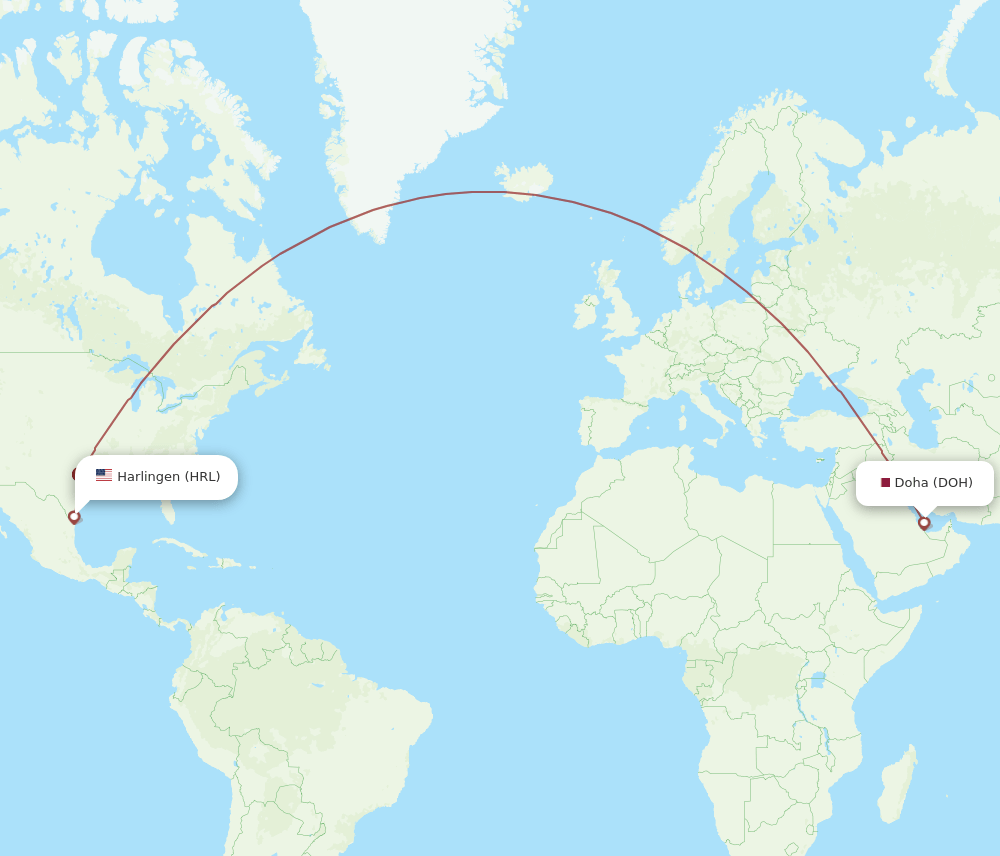 DOH-HRL flight routes