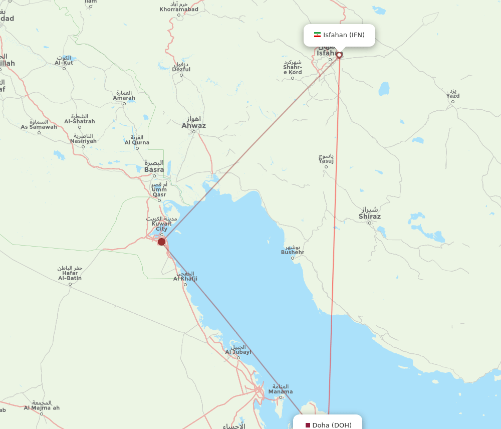 DOH-IFN flight routes