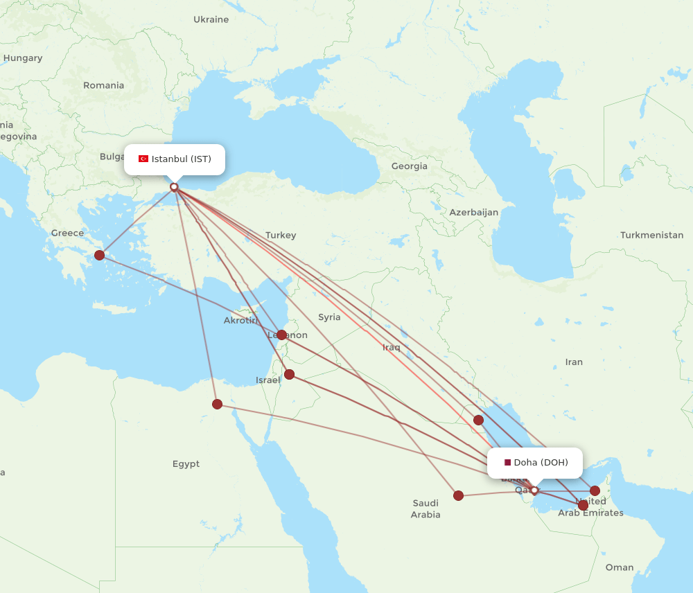 DOH-IST flight routes