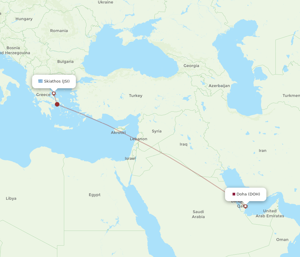 DOH-JSI flight routes