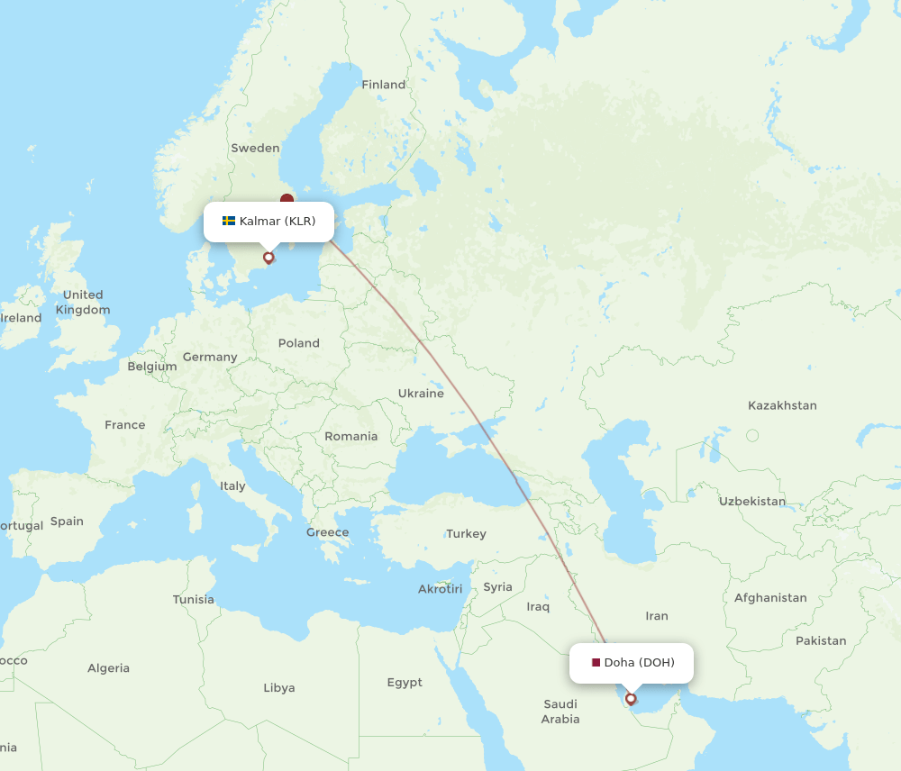DOH-KLR flight routes