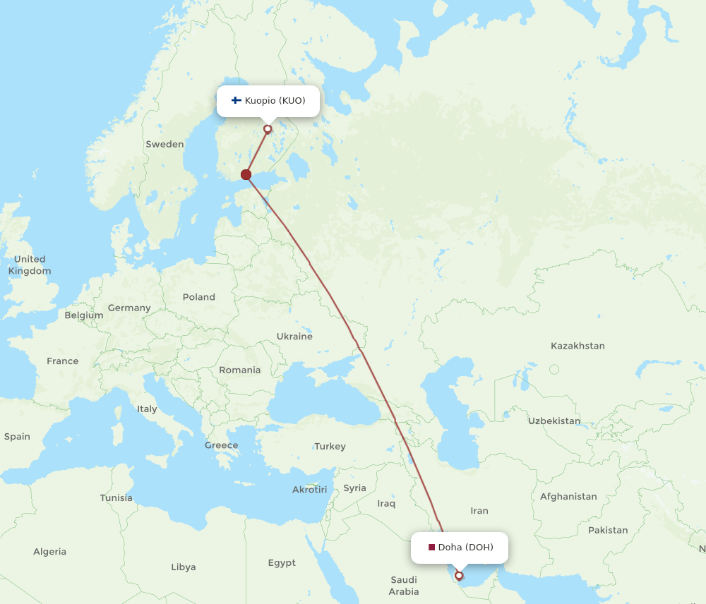 DOH-KUO flight routes
