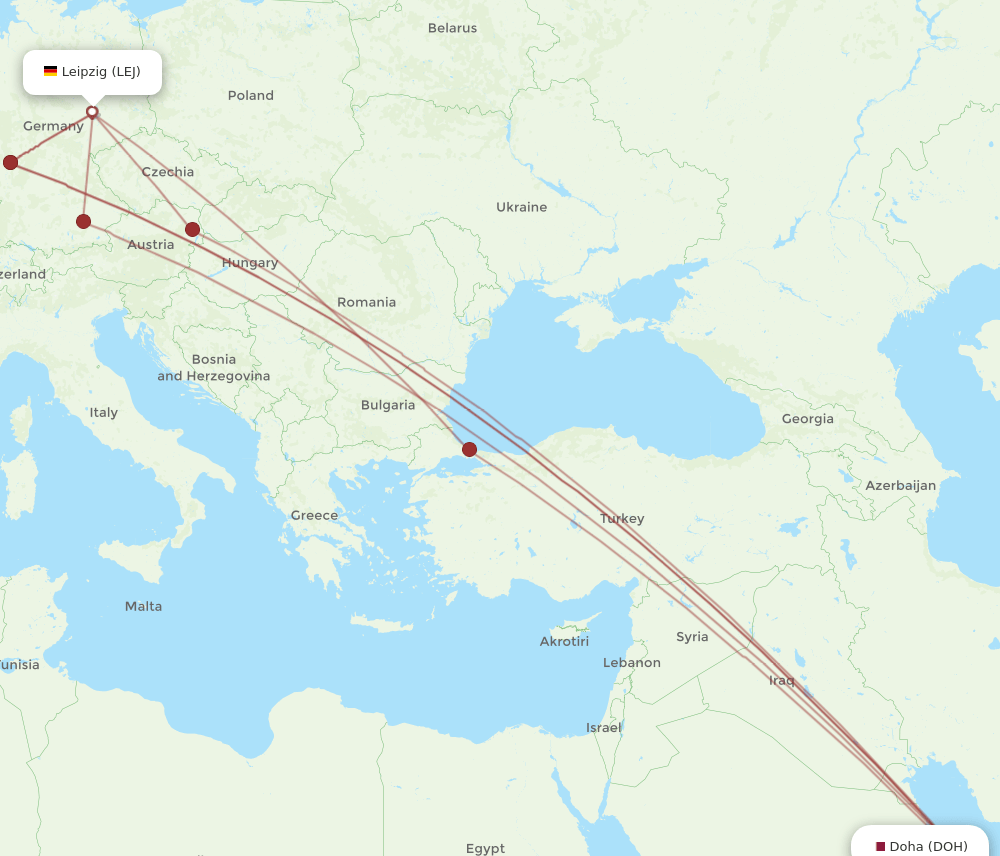 DOH-LEJ flight routes