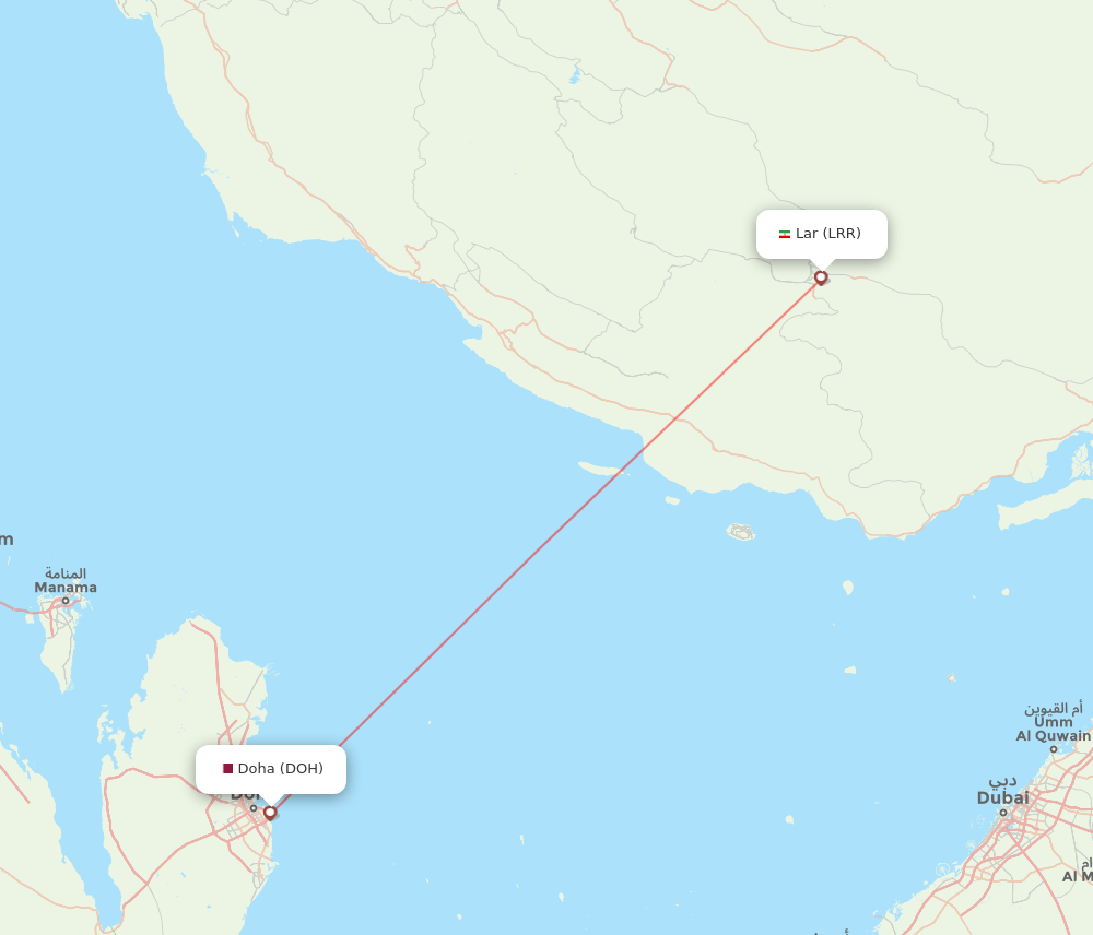 DOH-LRR flight routes