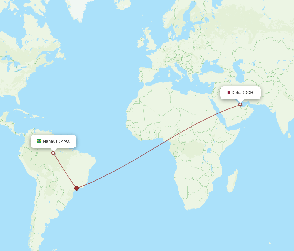 DOH-MAO flight routes