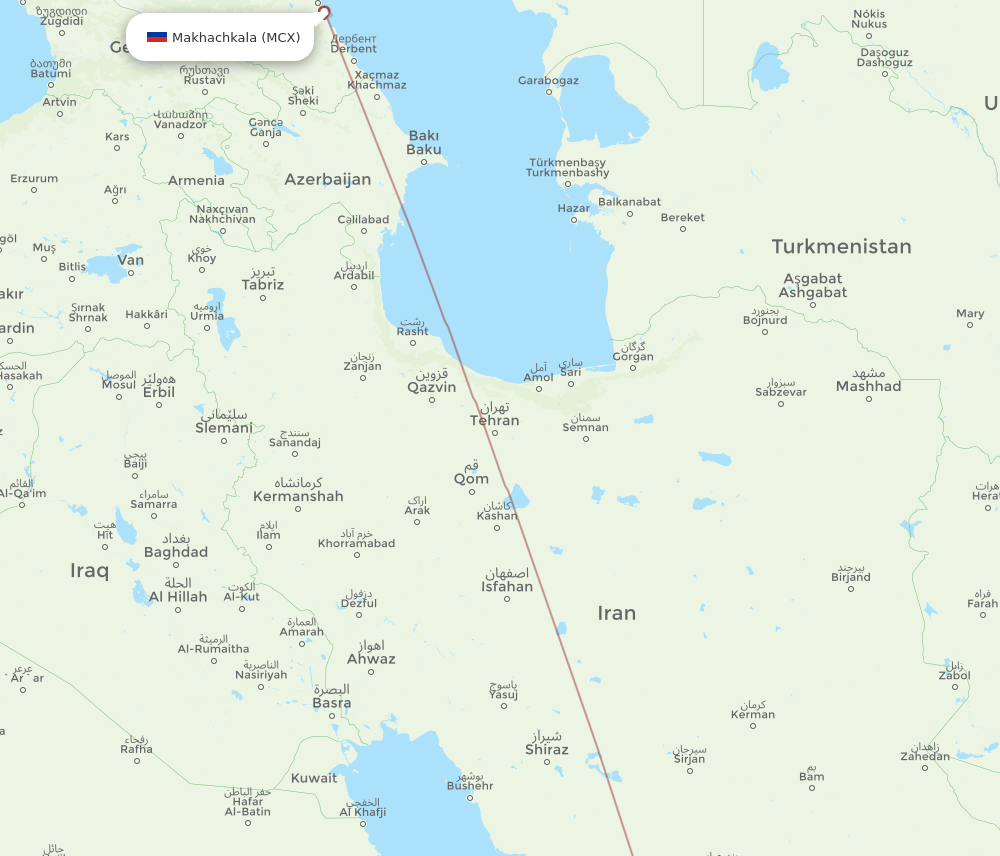 DOH-MCX flight routes