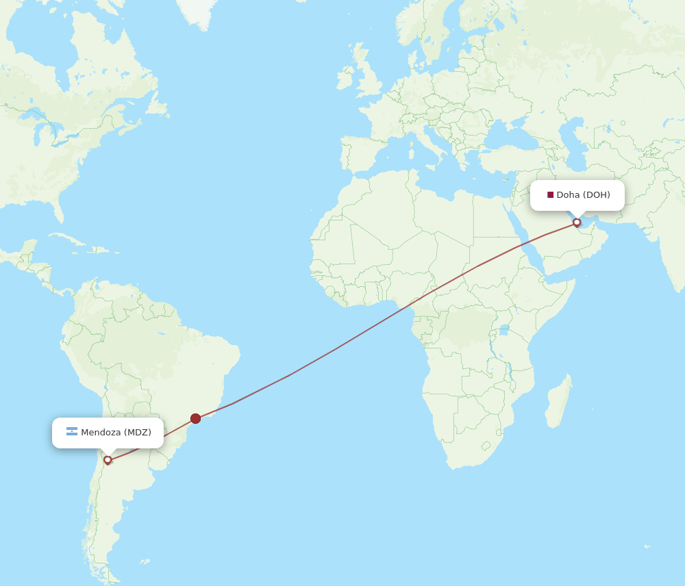 DOH-MDZ flight routes