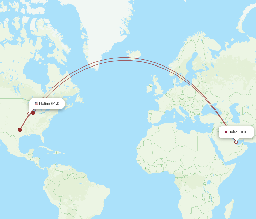 DOH-MLI flight routes