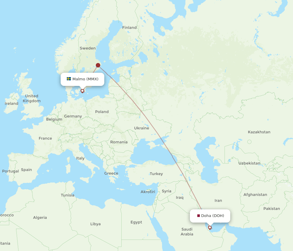 DOH-MMX flight routes