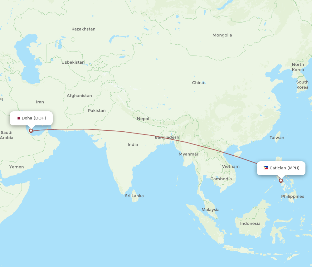 DOH-MPH flight routes